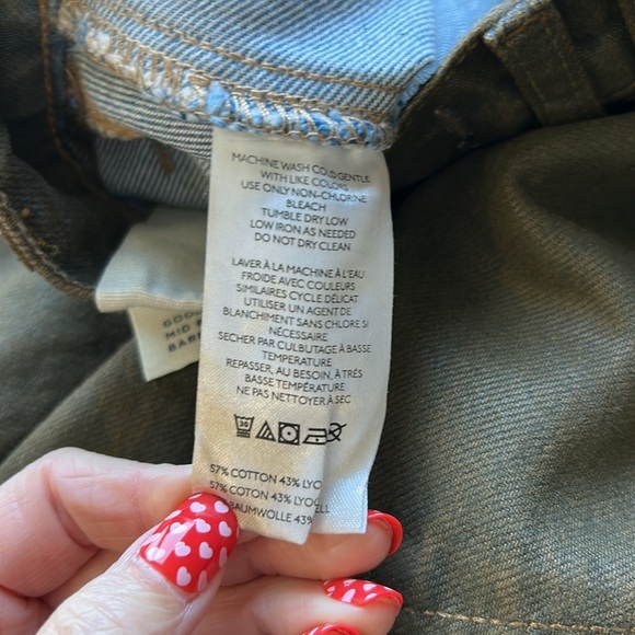 Free People We The Free Good Luck Coated Mid Rise Barrel Jean Vegan Sz 24 NEW - Picture 13 of 13